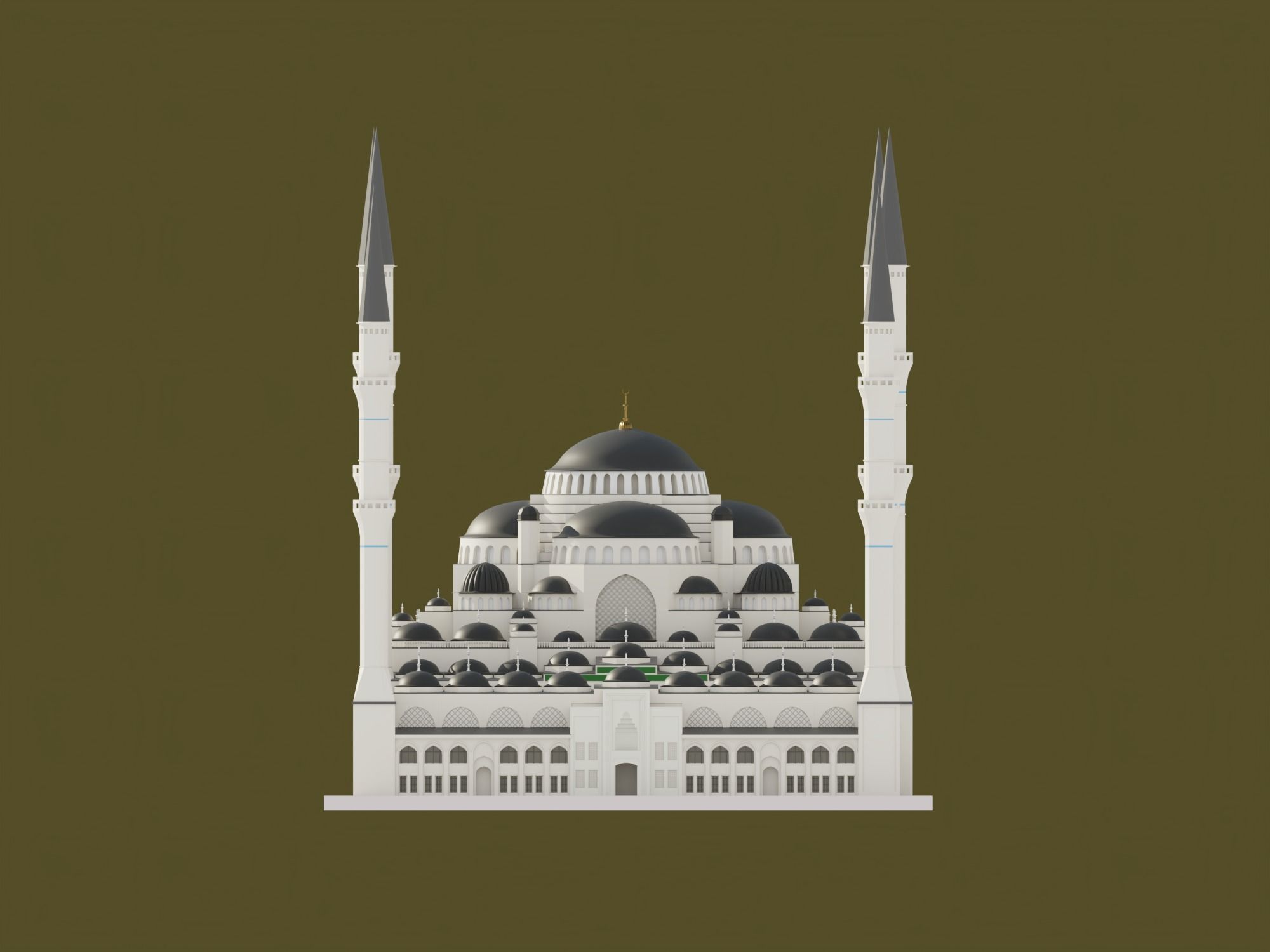Camlica Camii Mosque 3D Model 3D model_3