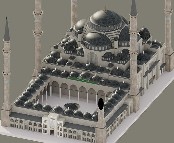 Camlica Camii Mosque 3D Model 3D model