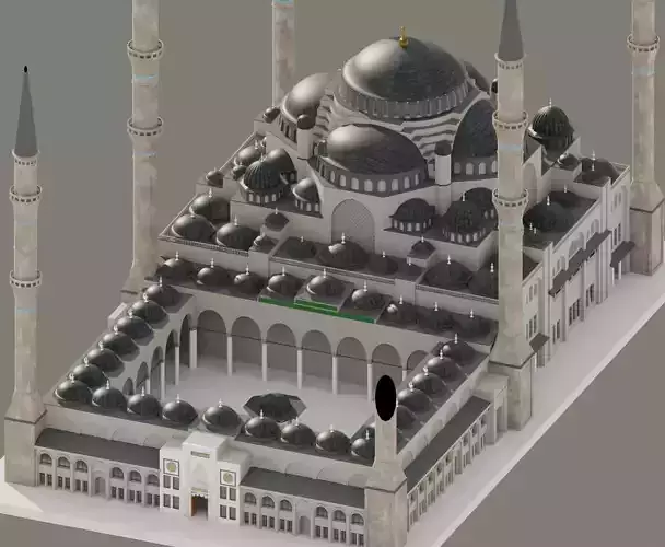 Camlica Camii Mosque 3D Model 3D model