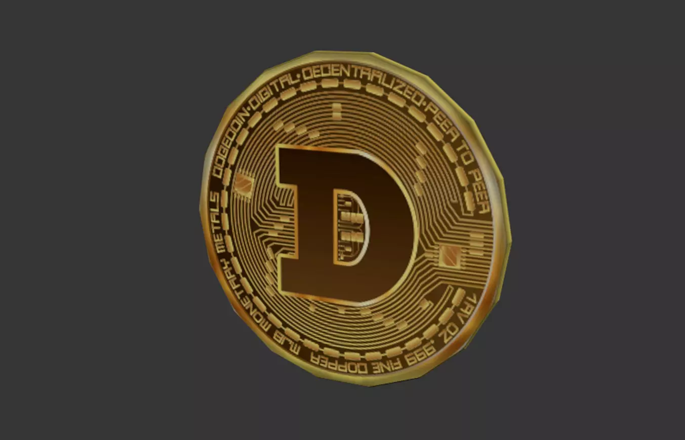 DOGE COIN Free low-poly 3D model_0