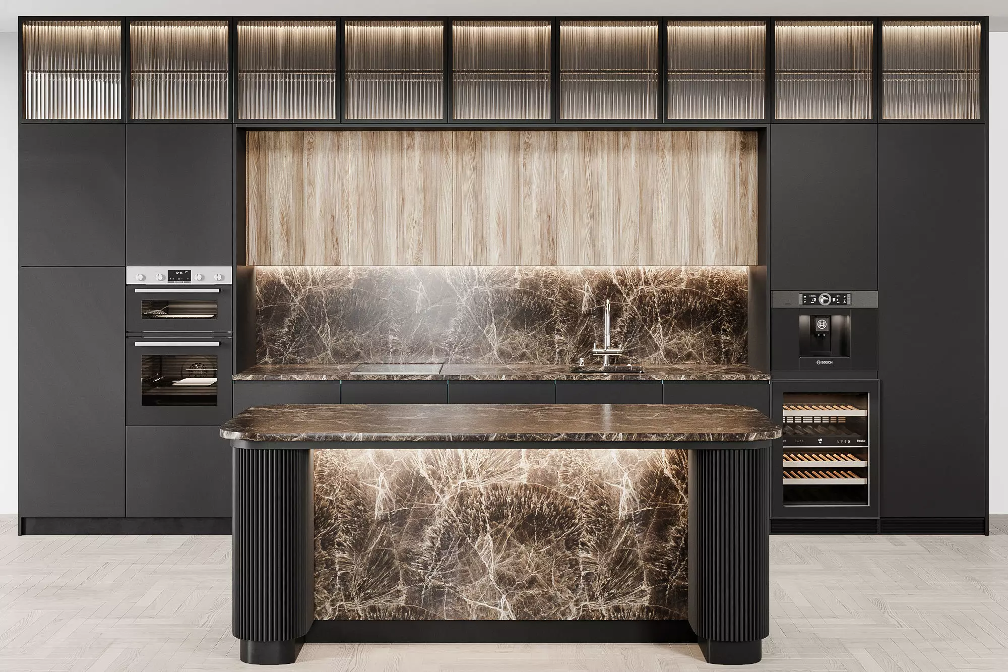 kitchen58 modern kitchen design with marble counter tops 3D model
