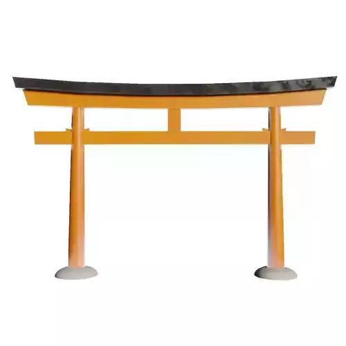 Japanese Torii Gate - Stylized Low-poly 3D model