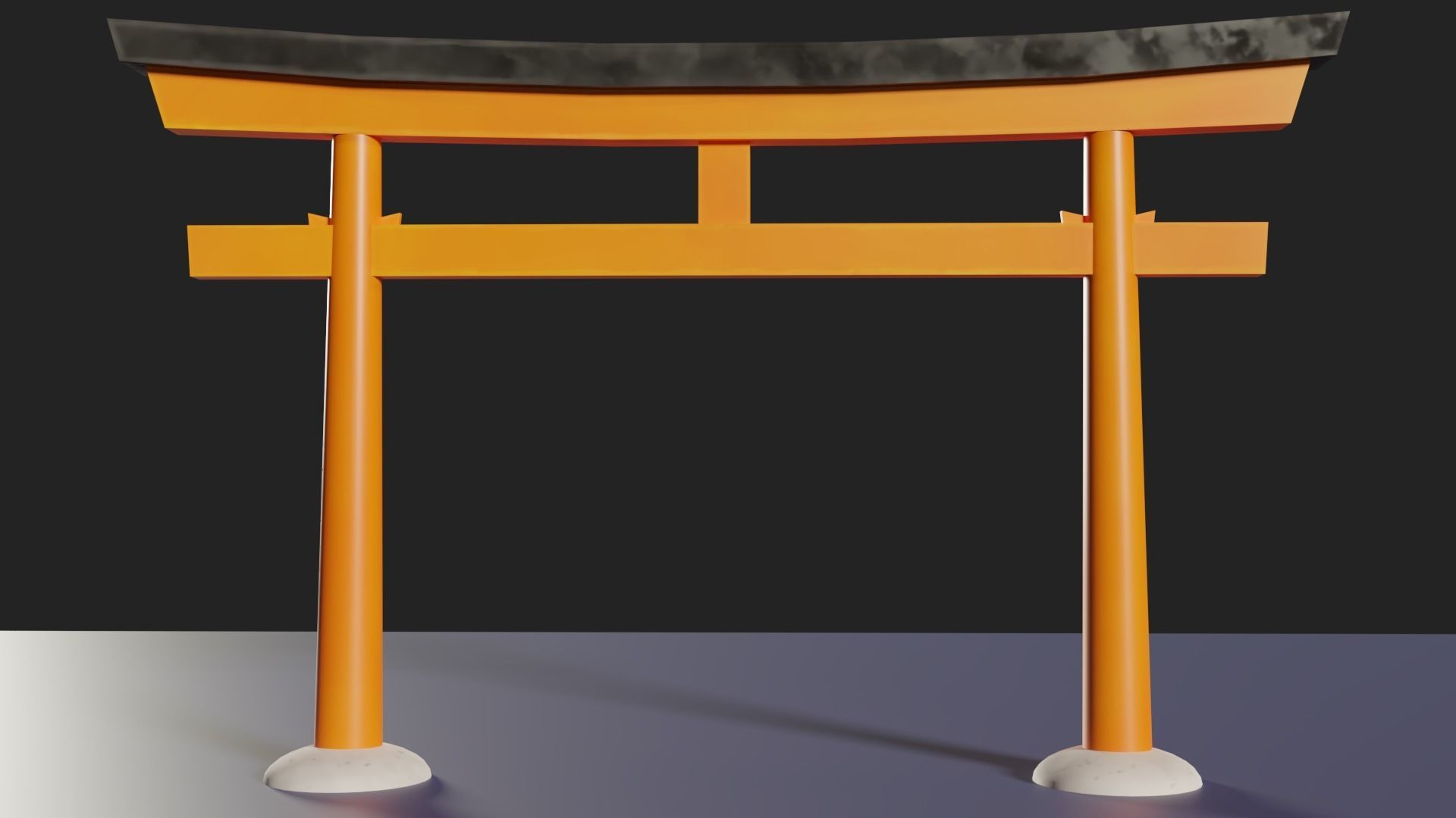 Japanese Torii Gate - Stylized Low-poly 3D model_1