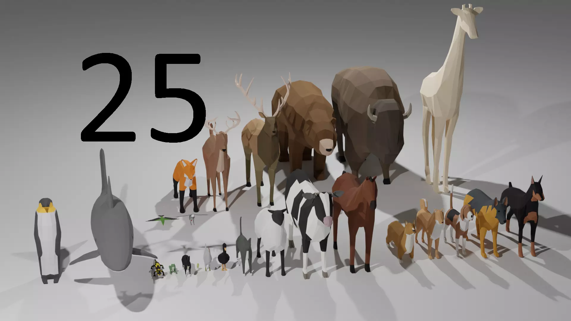 LowPoly Animals Pack Low-poly 3D model