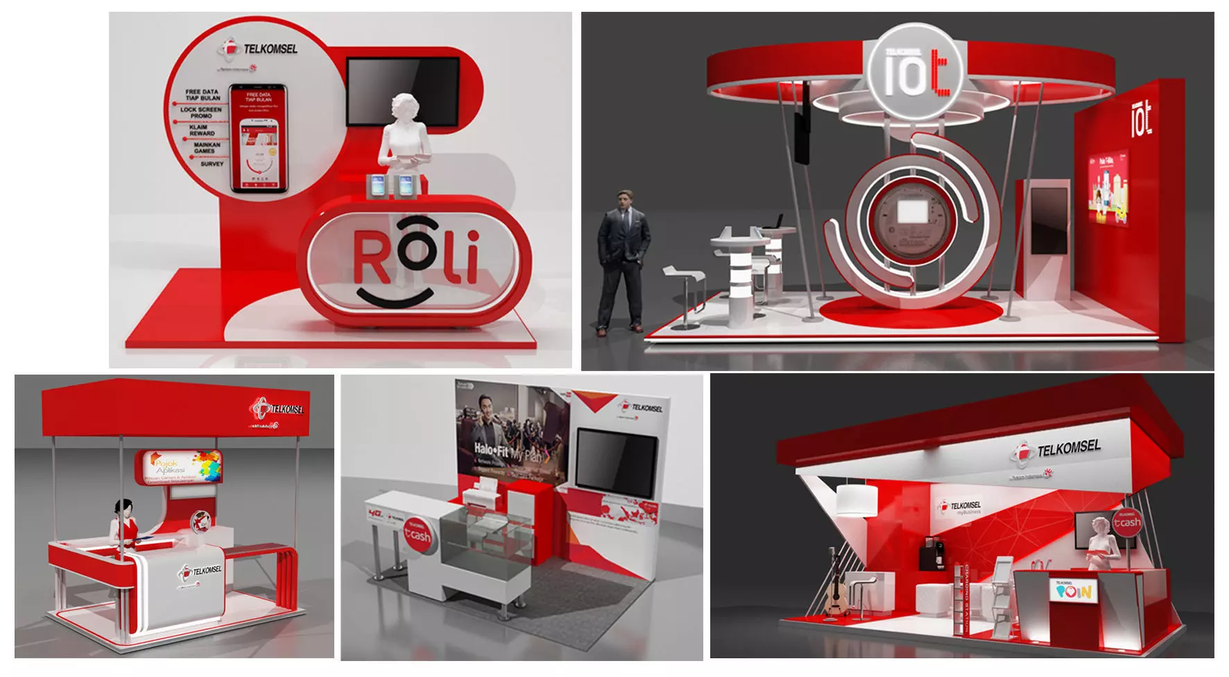 Trade Show Booth Package 3D model_0