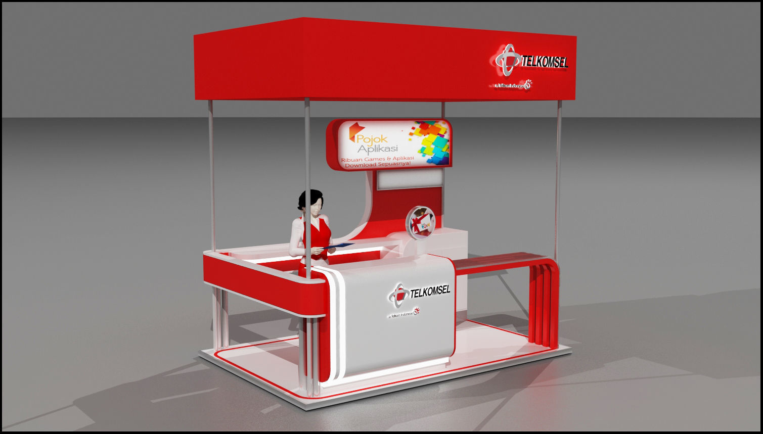 Trade Show Booth Package 3D model_3