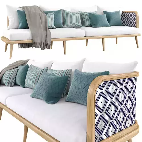 4 seater outdoor sofa 3D model