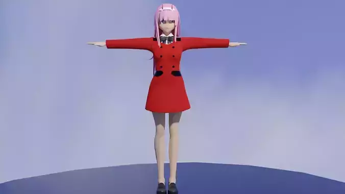 Character in anime darling in the franx name zero two 3D model