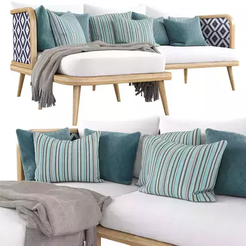 sofa outdoor Corner With Chaise Loung