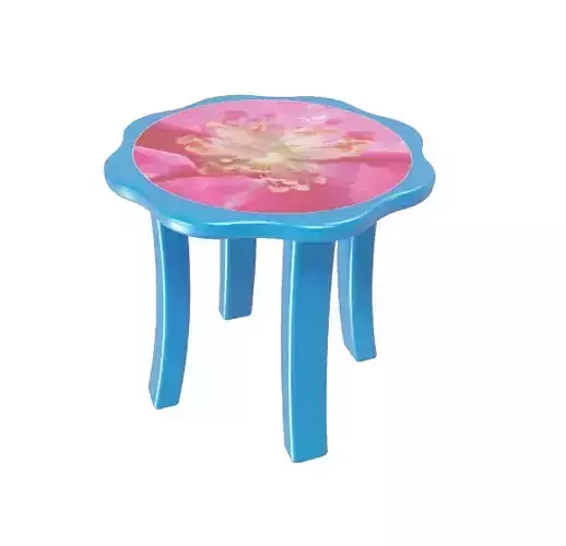 Fabulous Round Flower Table Low-poly 3D model