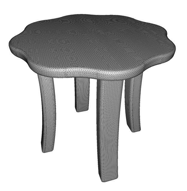 Fabulous Round Flower Table Low-poly 3D model_3