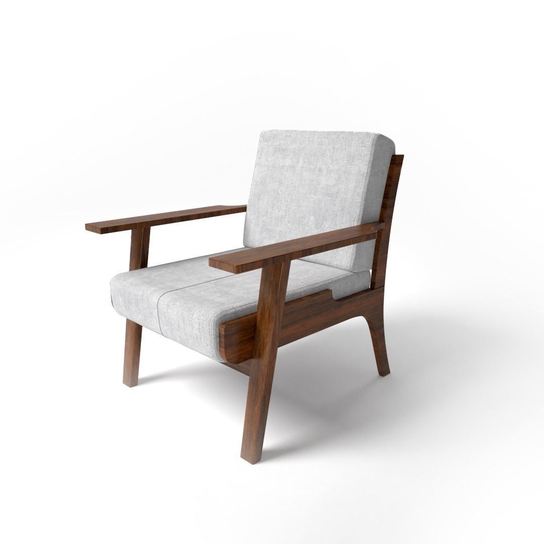 Wooden Sofa Free 3D model_2