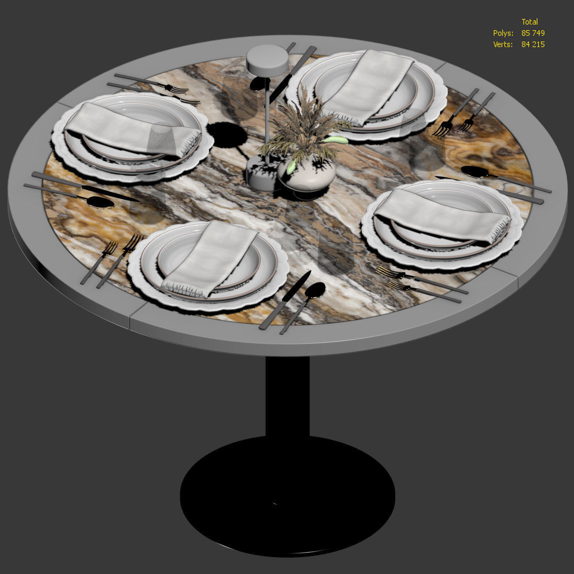 Table setting for a cafe or restaurant 3D model_2