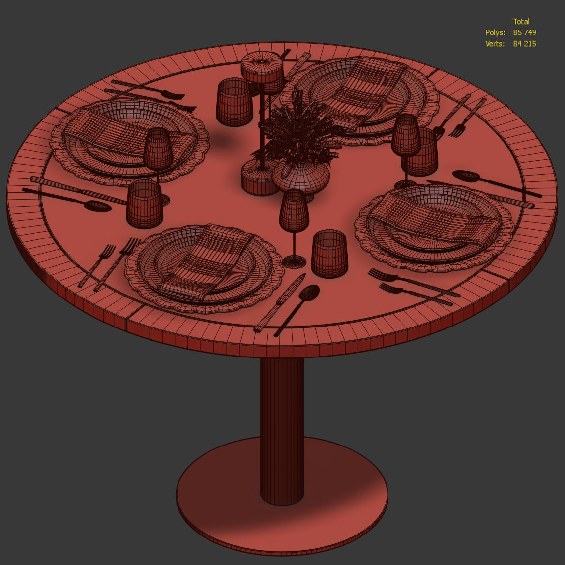 Table setting for a cafe or restaurant 3D model_5