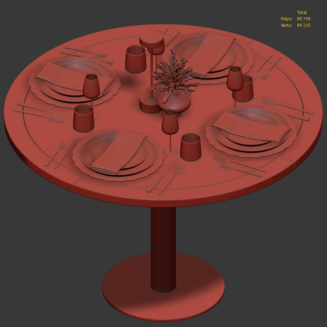 Table setting for a cafe or restaurant 3D model_4