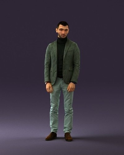 Man in gray top whire gray 0613 3D Print Ready 3D print model