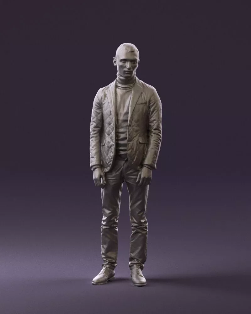 002001 Man in gray top 0613 STL Miniature 3D print model