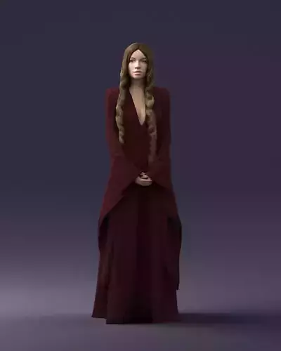 000306 Fantasy Lady in Burgundy Dress 1105