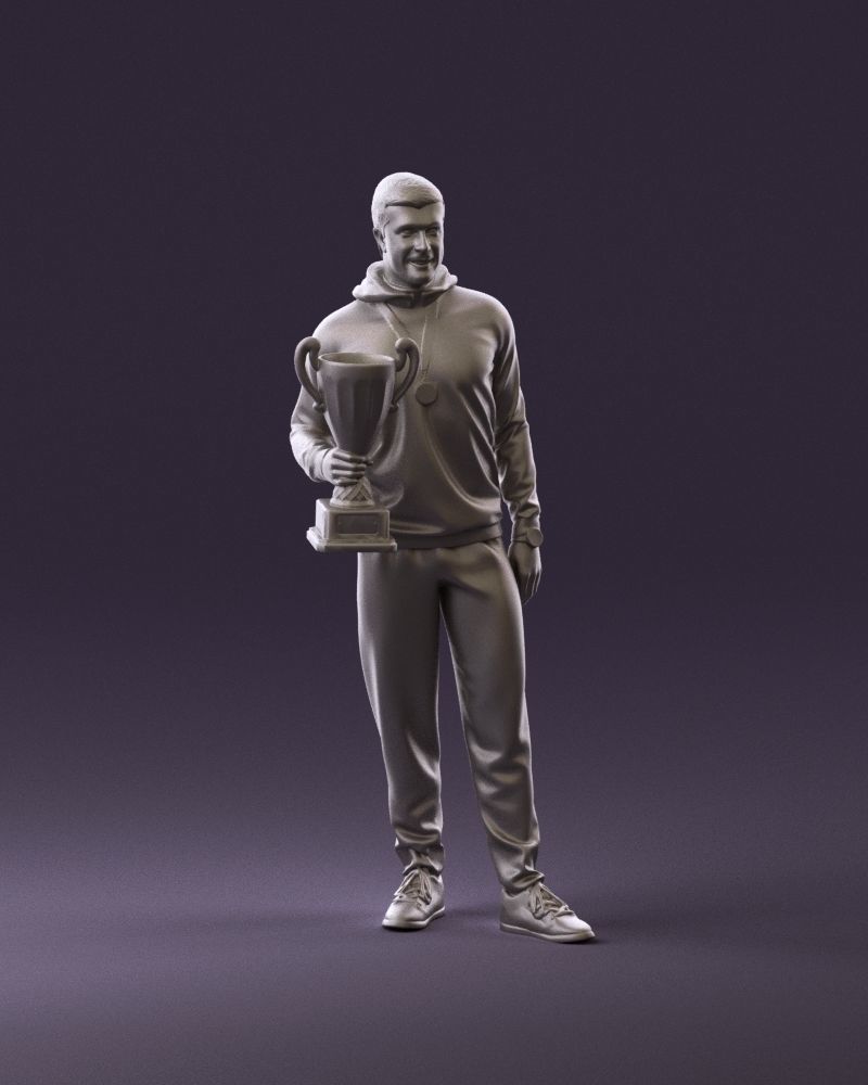 sportsman with cup 1073 3D Print Ready 3D print model_2