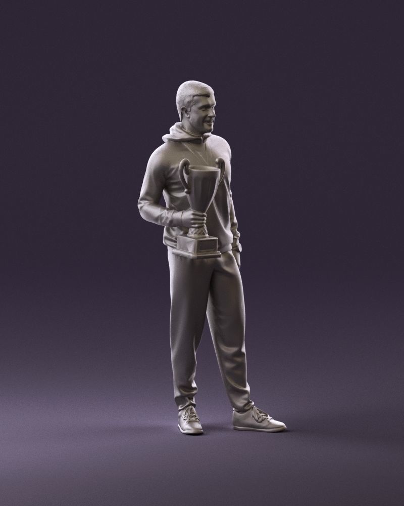 sportsman with cup 1073 3D Print Ready 3D print model_3