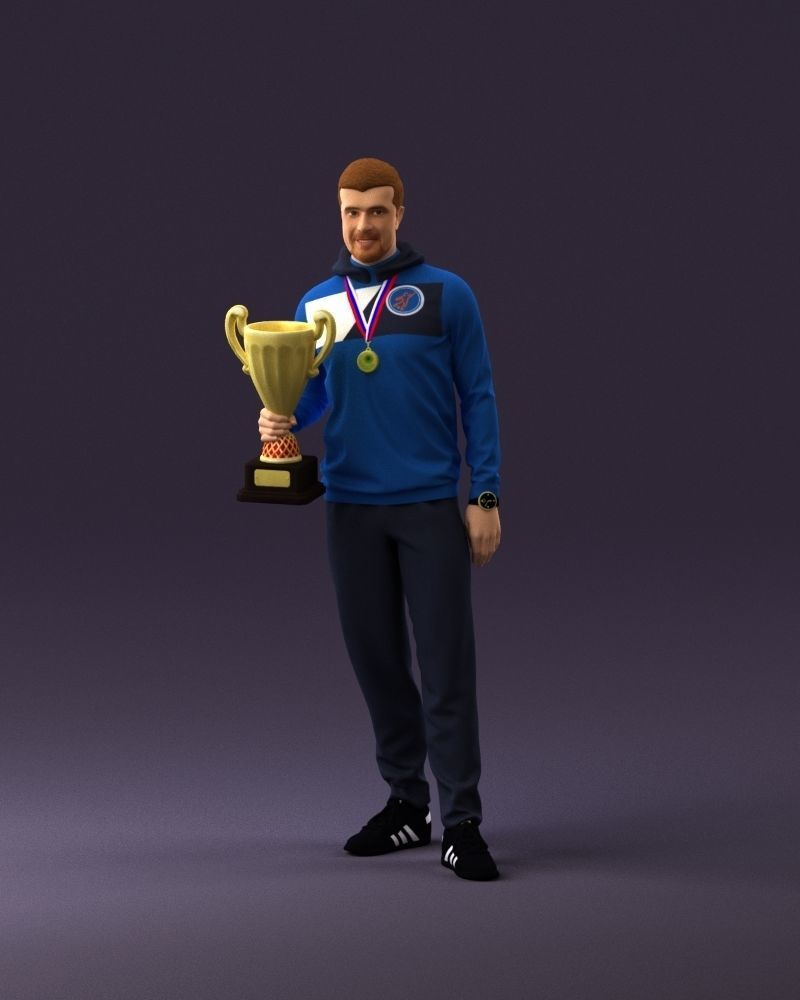 sportsman with cup 1073 3D Print Ready 3D print model_12