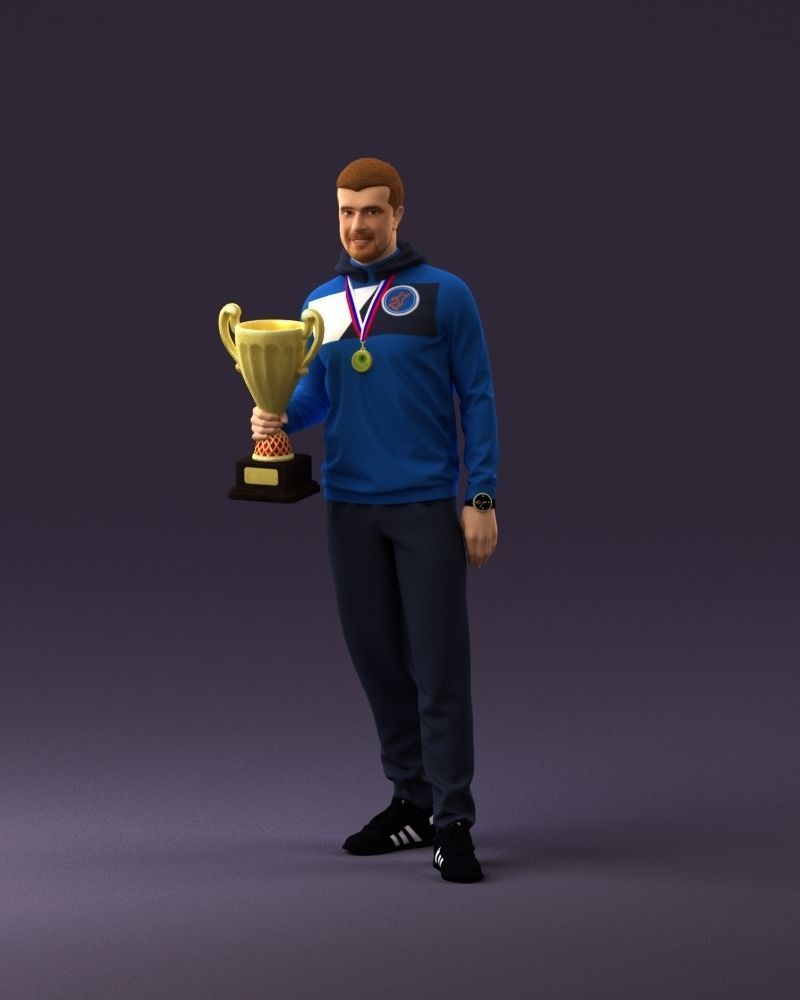 sportsman with cup 1073 3D Print Ready 3D print model_23