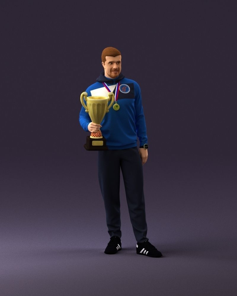 sportsman with cup 1073 3D Print Ready 3D print model_14
