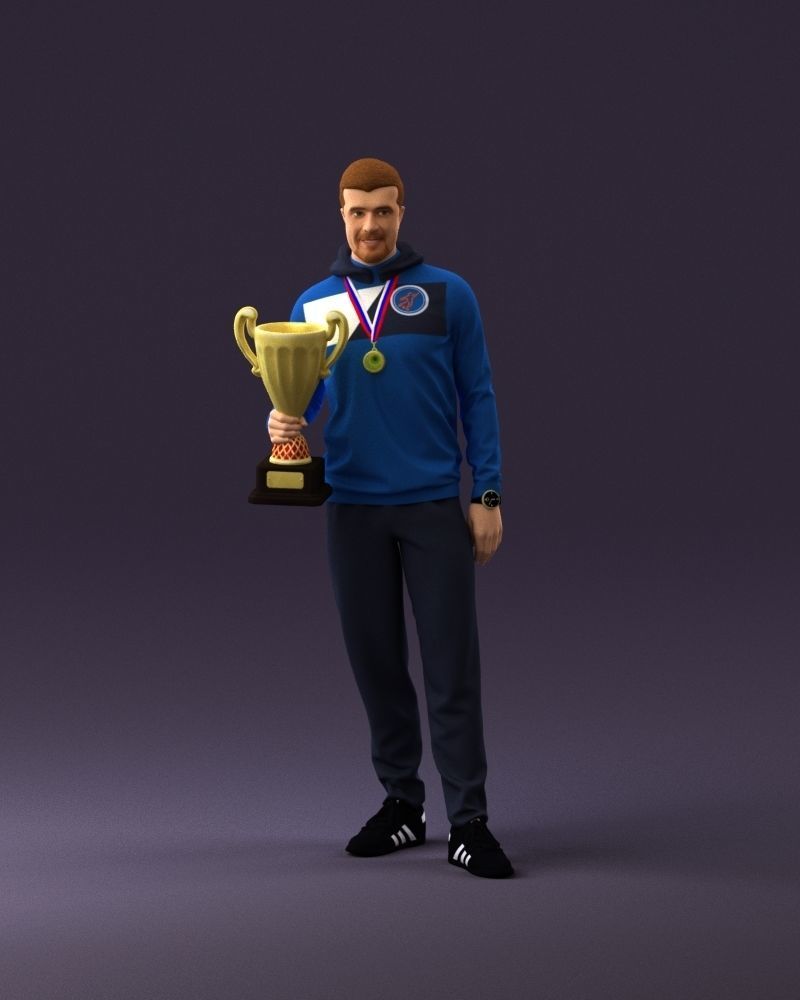 sportsman with cup 1073 3D Print Ready 3D print model_13