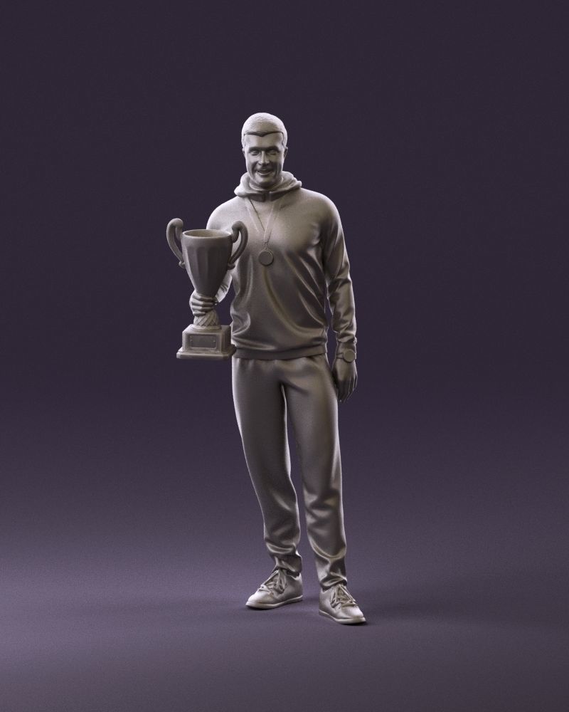 sportsman with cup 1073 3D Print Ready 3D print model_1