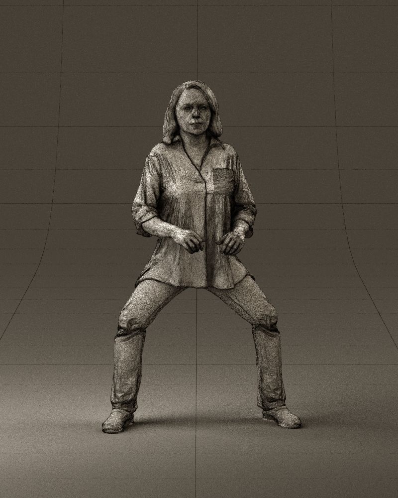 woman long hairs in horse seat pose 1083 3D Print Ready 3D print model_12