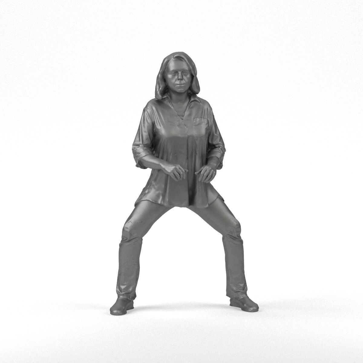 woman long hairs in horse seat pose 1083 3D Print Ready 3D print model_24