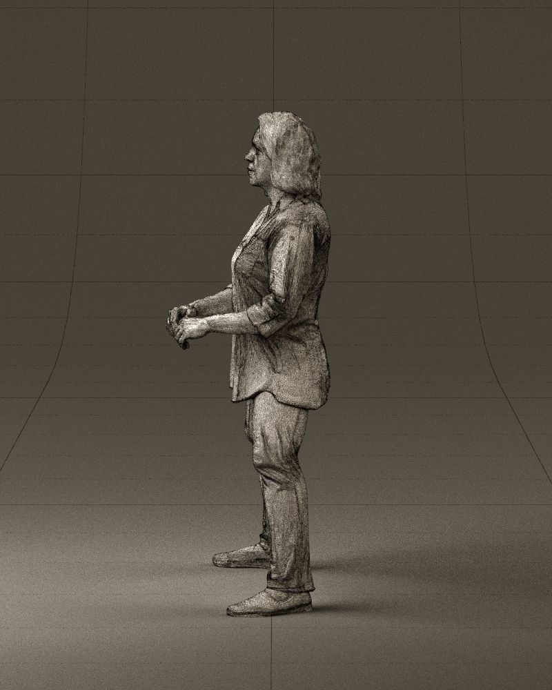 woman long hairs in horse seat pose 1083 3D Print Ready 3D print model_20