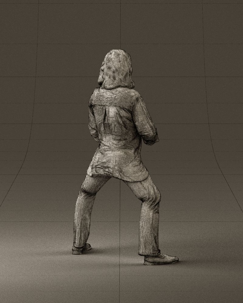 woman long hairs in horse seat pose 1083 3D Print Ready 3D print model_17