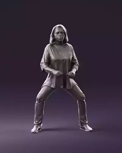 woman long hairs in horse seat pose 1083 3D Print Ready