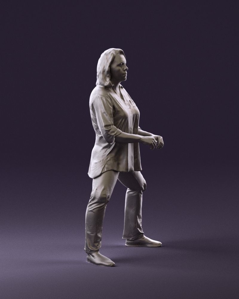 woman long hairs in horse seat pose 1083 3D Print Ready 3D print model_3