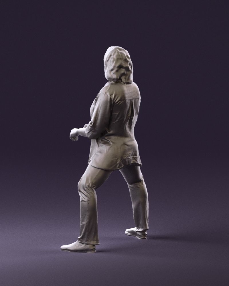 woman long hairs in horse seat pose 1083 3D Print Ready 3D print model_7