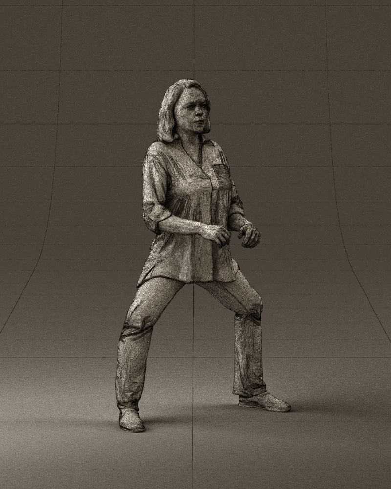 woman long hairs in horse seat pose 1083 3D Print Ready 3D print model_14