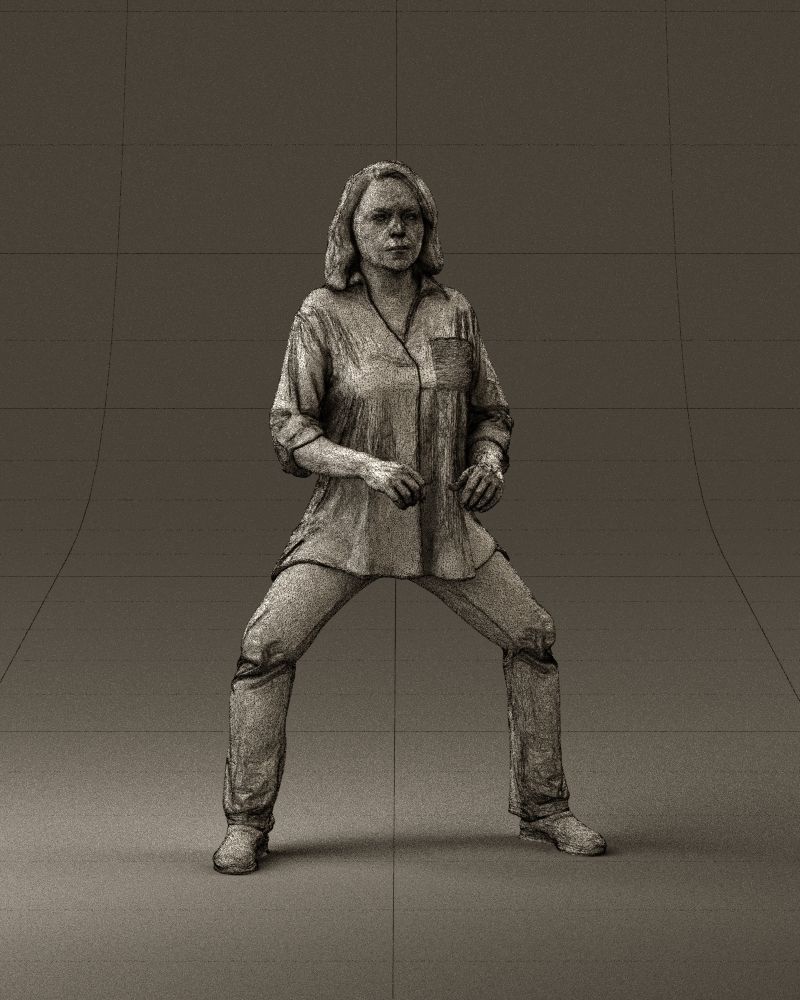 woman long hairs in horse seat pose 1083 3D Print Ready 3D print model_13