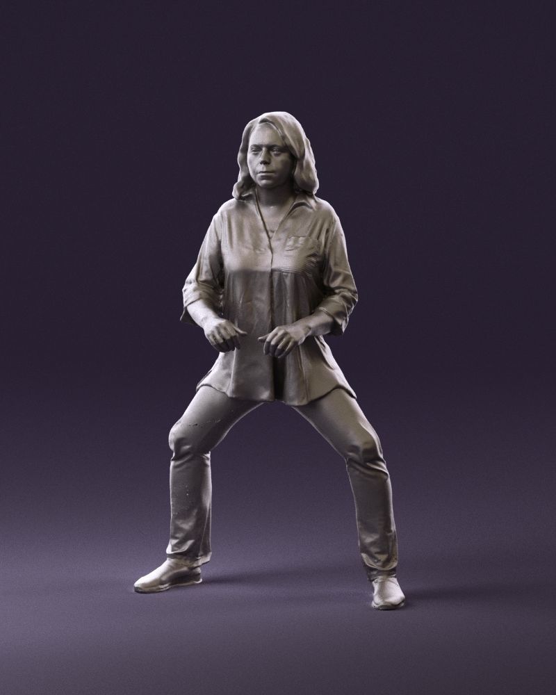 woman long hairs in horse seat pose 1083 3D Print Ready 3D print model_10