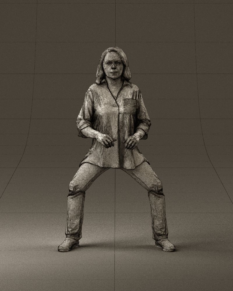 woman long hairs in horse seat pose 1083 3D Print Ready 3D print model_23