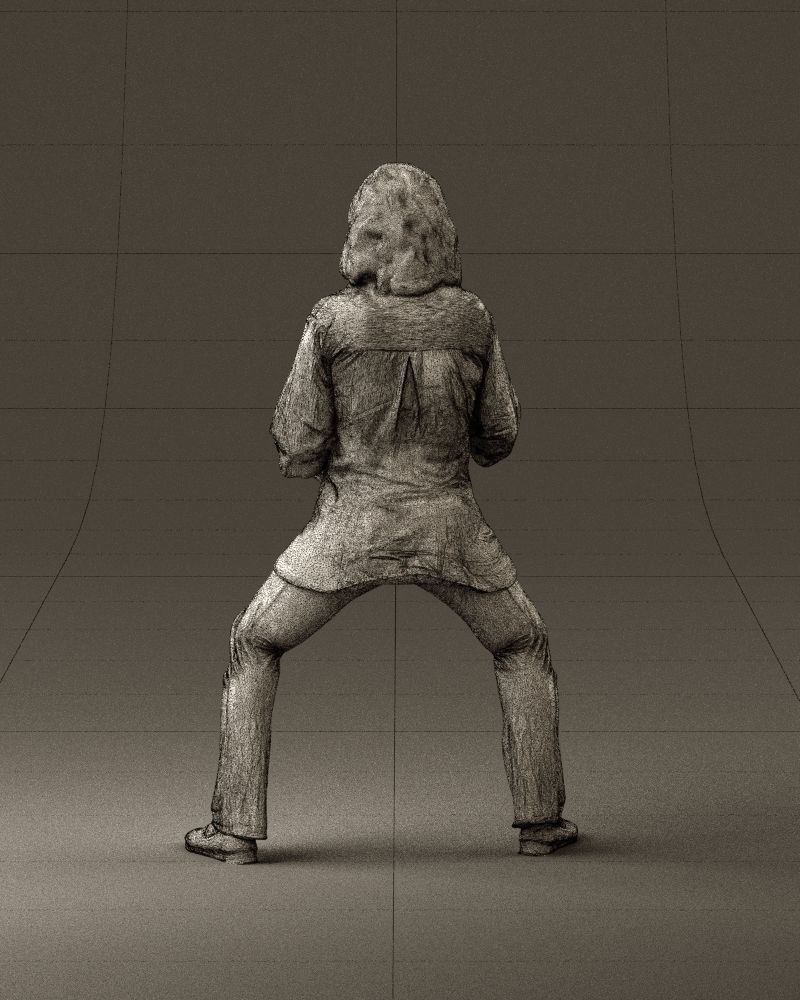 woman long hairs in horse seat pose 1083 3D Print Ready 3D print model_18