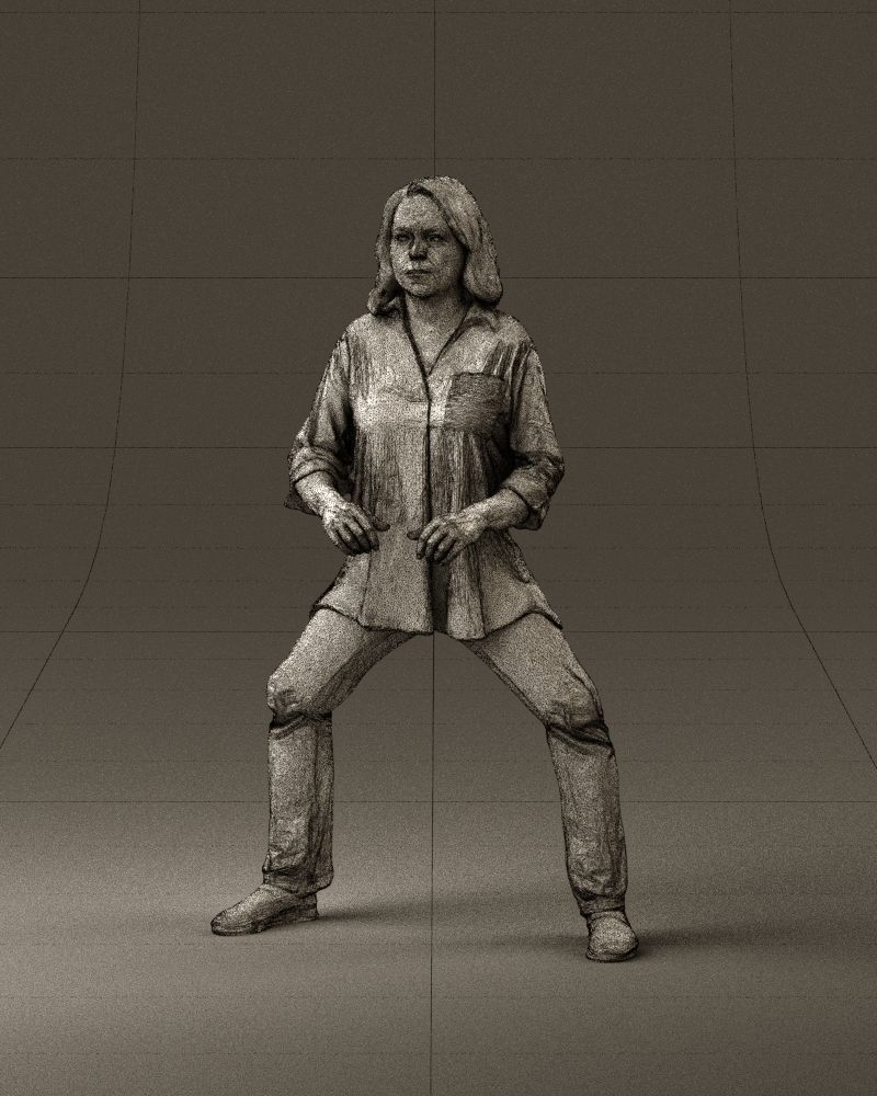 woman long hairs in horse seat pose 1083 3D Print Ready 3D print model_22