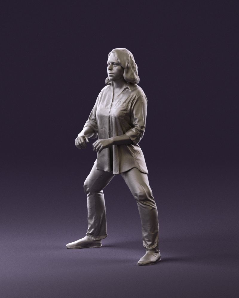 woman long hairs in horse seat pose 1083 3D Print Ready 3D print model_9