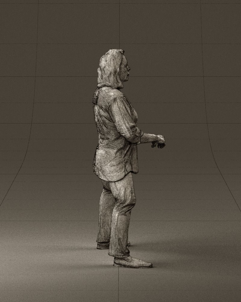 woman long hairs in horse seat pose 1083 3D Print Ready 3D print model_16