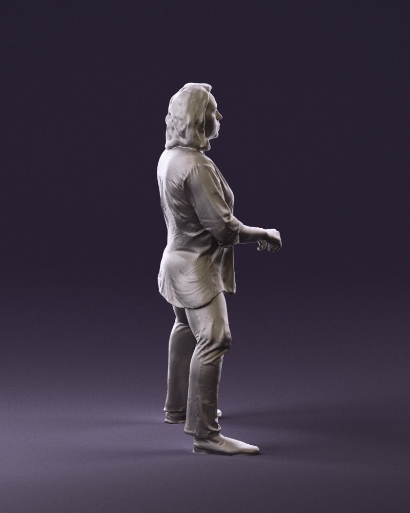 woman long hairs in horse seat pose 1083 3D Print Ready 3D print model_4