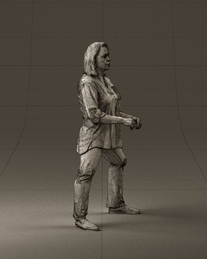 woman long hairs in horse seat pose 1083 3D Print Ready 3D print model_15