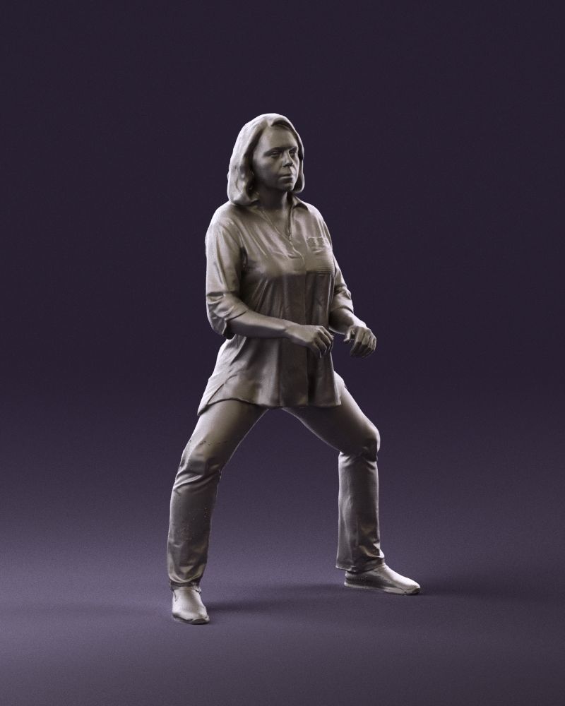 woman long hairs in horse seat pose 1083 3D Print Ready 3D print model_2