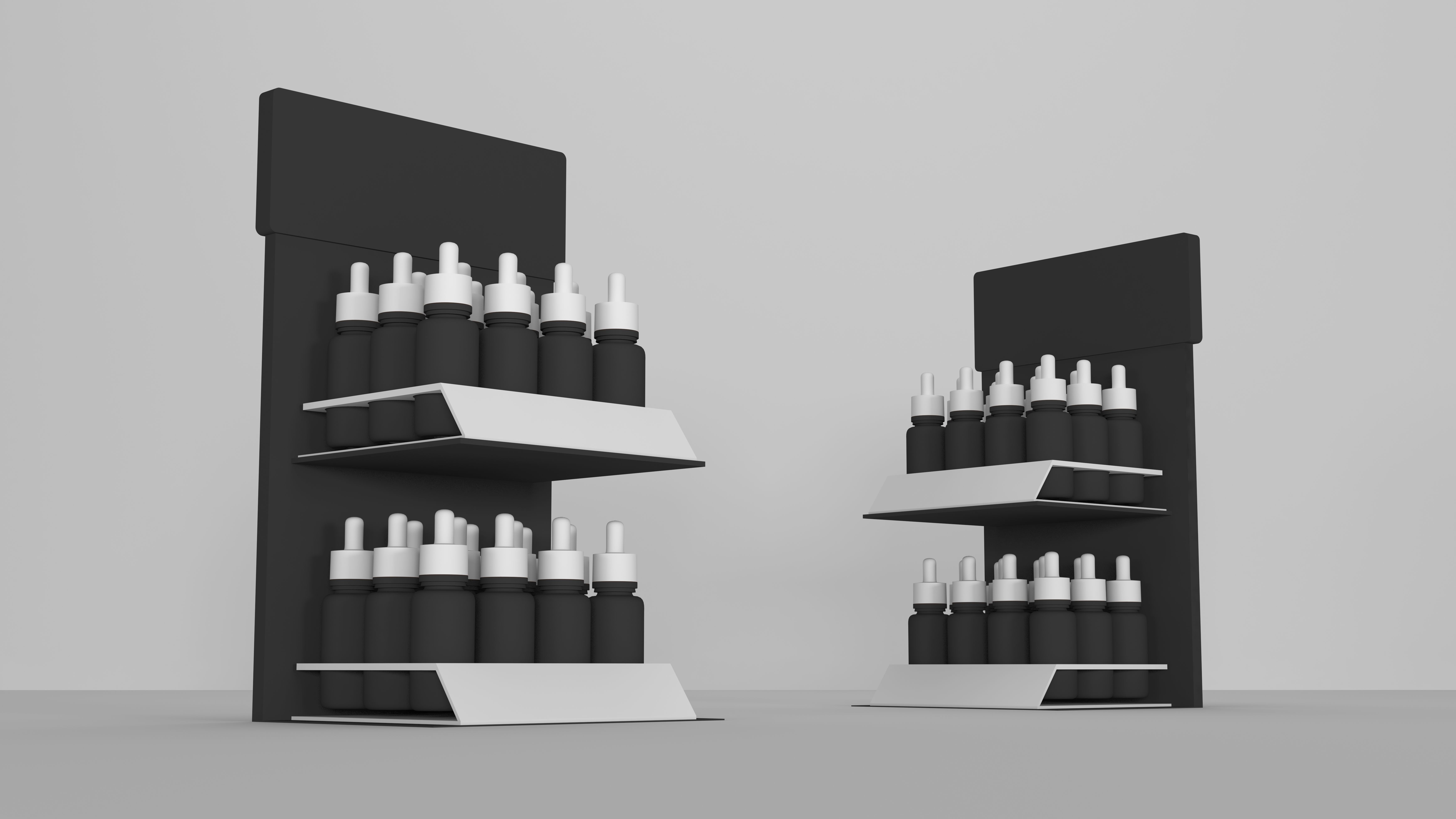 CBD Hemp Bottles Counter Top Product Display Shelf 3D model_1