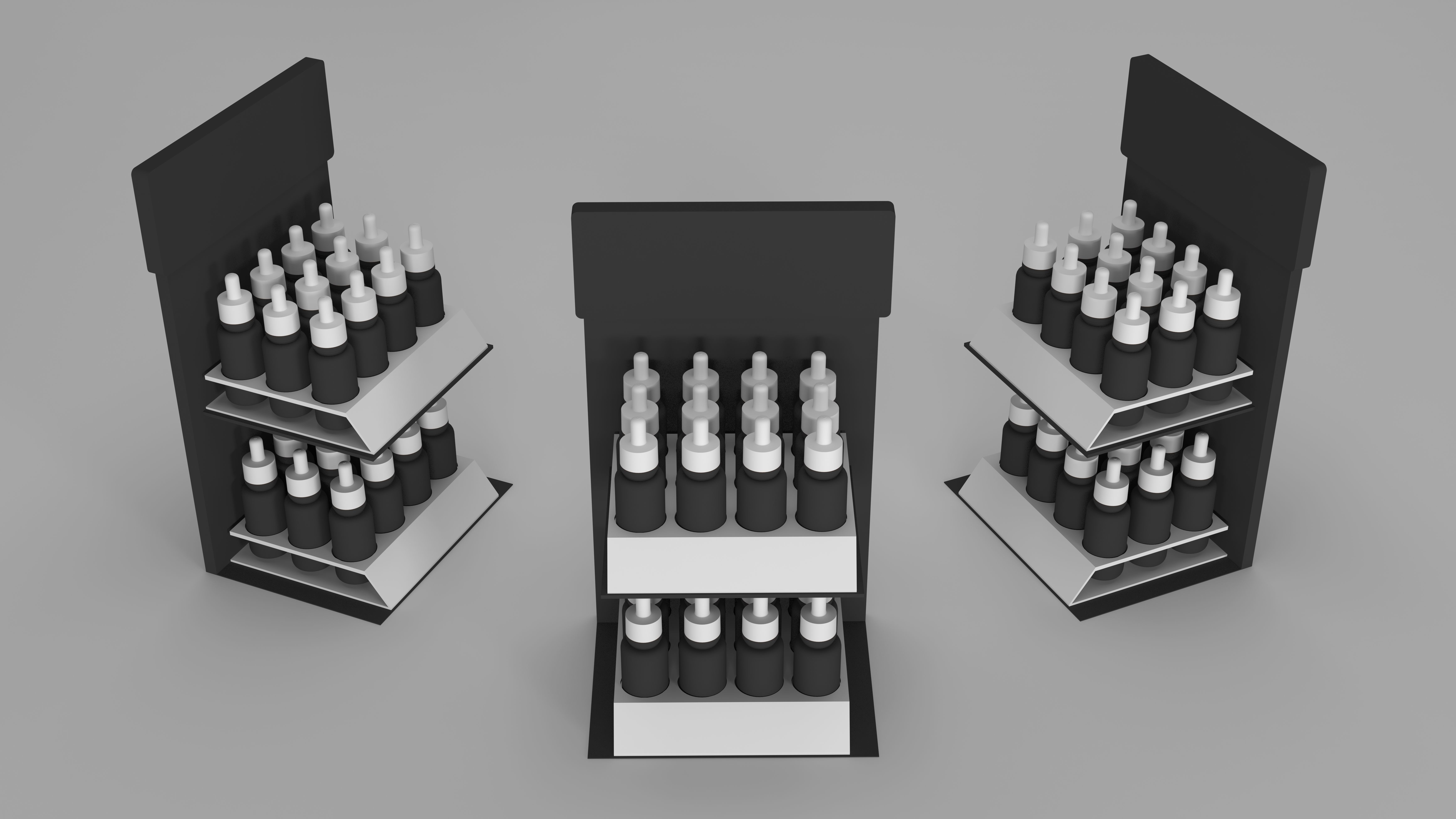 CBD Hemp Bottles Counter Top Product Display Shelf 3D model_2