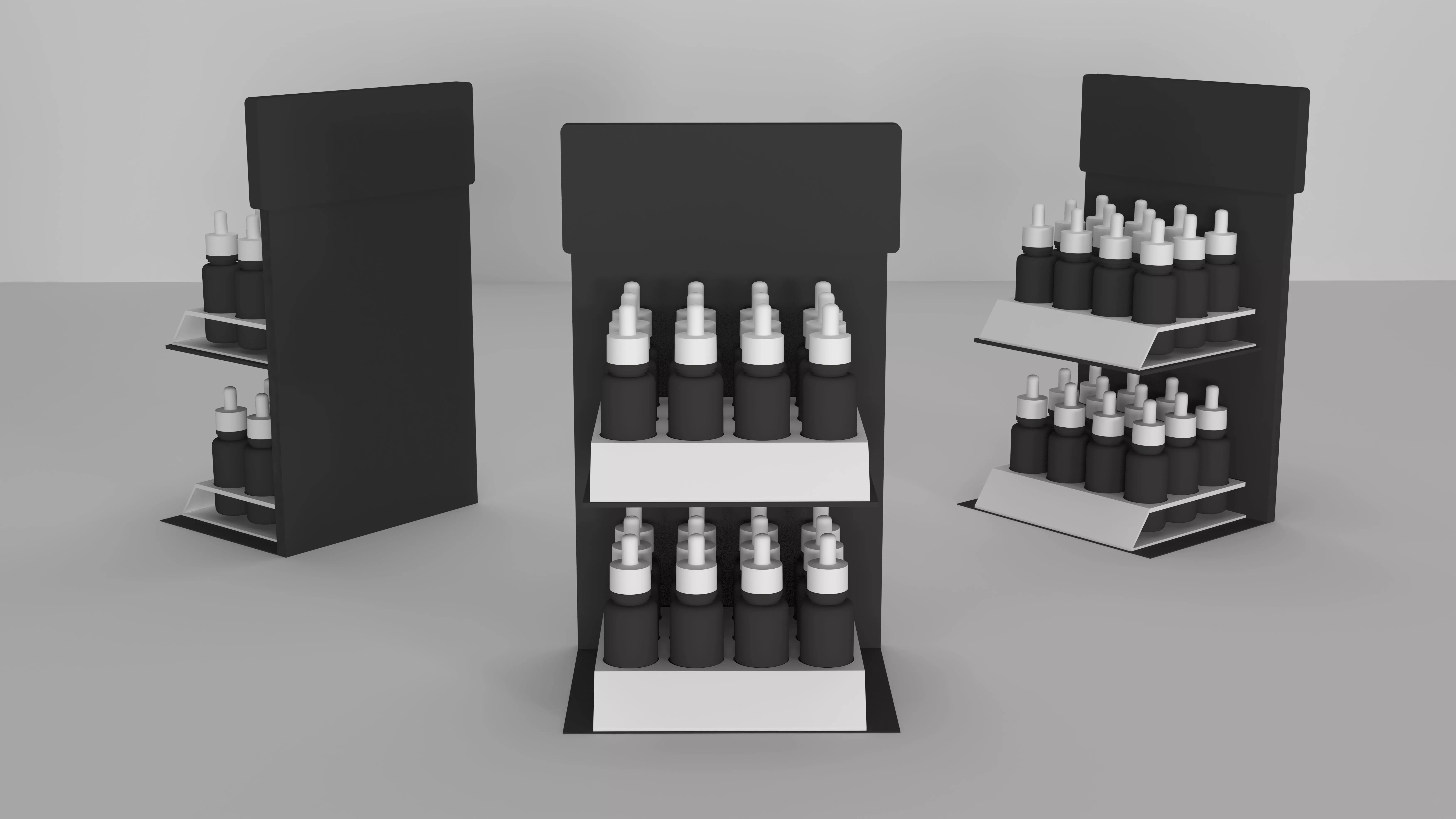 CBD Hemp Bottles Counter Top Product Display Shelf 3D model_0